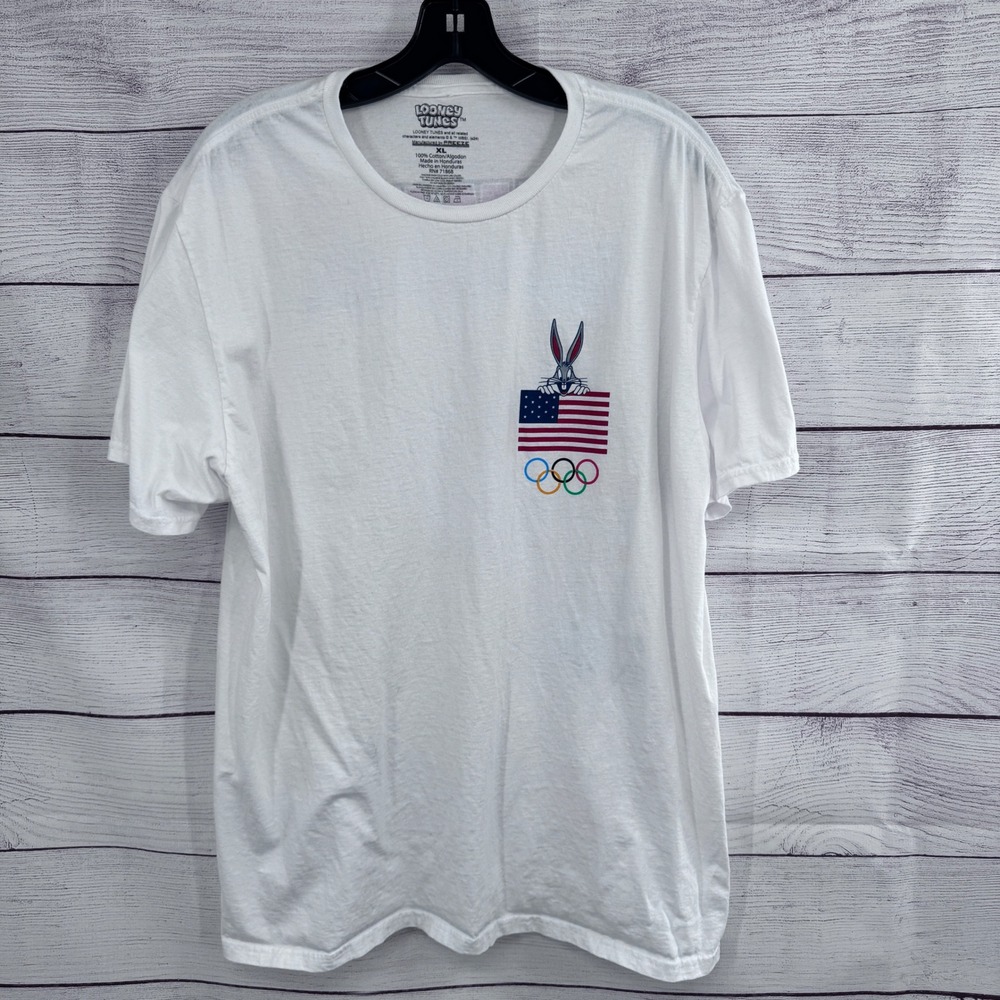 Looney Tunes Team USA Olympics Bugs Bunny Graphic Print‎ Tee Shirt XL